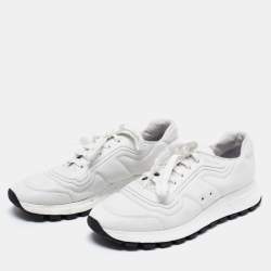 Pre Owned Prada White Leather Low Top Sneakers Size 43