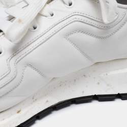 Pre Owned Prada White Leather Low Top Sneakers Size 43