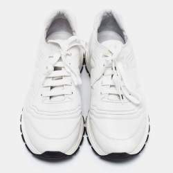 Pre Owned Prada White Leather Low Top Sneakers Size 43