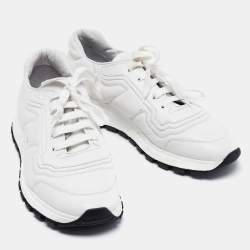 Pre Owned Prada White Leather Low Top Sneakers Size 43