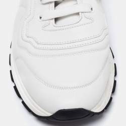 Pre Owned Prada White Leather Low Top Sneakers Size 43