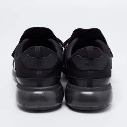 Prada Black Knit Fabric And Rubber Cloudbust Sneakers Size 41.5