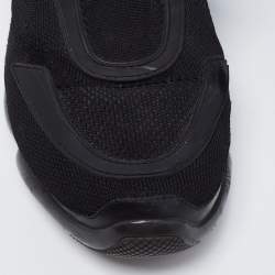 Prada Black Knit Fabric And Rubber Cloudbust Sneakers Size 41.5