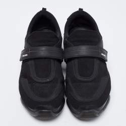 Prada Black Knit Fabric And Rubber Cloudbust Sneakers Size 41.5