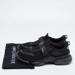 Prada Black Knit Fabric And Rubber Cloudbust Sneakers Size 41.5