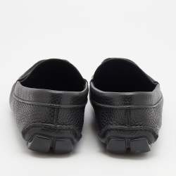 Prada Black Leather Slip On Loafers Size 42
