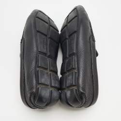 Prada Black Leather Slip On Loafers Size 42