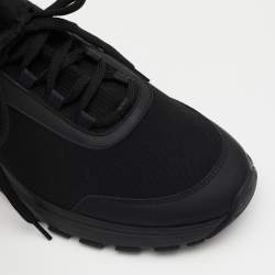 Prada Black Stretch Knit and Leather Prax Low Top Sneakers Size 42