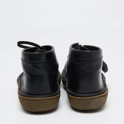 Prada Black Leather Clarks Ankle Boots Size 41