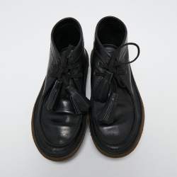 Prada Black Leather Clarks Ankle Boots Size 41