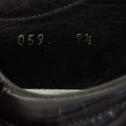 Pre Owned Prada Black Leather Lace Up Sneakers Size 43.5