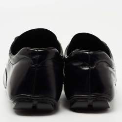 Pre Owned Prada Black Leather Lace Up Sneakers Size 43.5