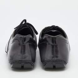 Pre Owned Prada Black Leather Lace Up Low Top Sneakers Size 40