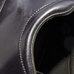 Pre Owned Prada Black Leather Lace Up Low Top Sneakers Size 40