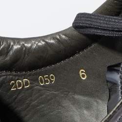 Pre Owned Prada Black Leather Lace Up Low Top Sneakers Size 40