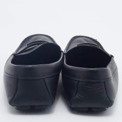 Prada Black Saffiano Leather Slip On Loafers Size 42.5