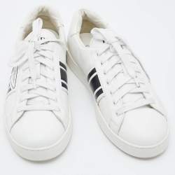 Prada White Leather Avenue Low Top Sneakers Size 42.5