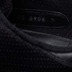 Pre Owned Prada Black Leather And Knit Fabric Low Top Sneakers Size 45