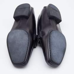 Prada Black Leather Slip On Loafers Size 41
