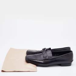 Prada Black Leather Slip On Loafers Size 41