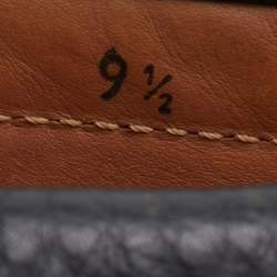 Pre Owned Prada Black Leather Slip On Loafers Size 43.5