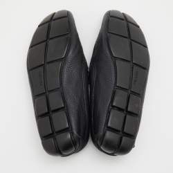 Pre Owned Prada Black Leather Slip On Loafers Size 43.5