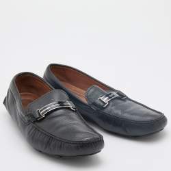Prada Black Leather Slip On Loafers Size 42