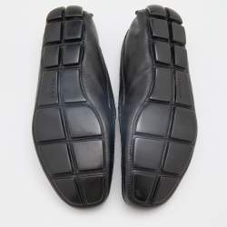 Prada Black Leather Slip On Loafers Size 42