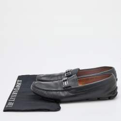 Prada Black Leather Slip On Loafers Size 42