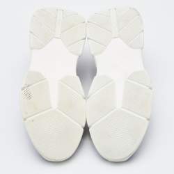 Pre Owned Prada Black Knit Fabric Logo Low Top Sneakers Size 43.5