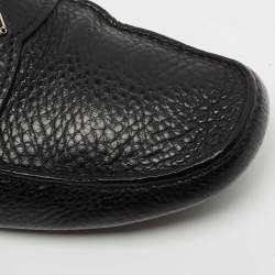 Prada Black Leather Slip On Loafers Size 41.5