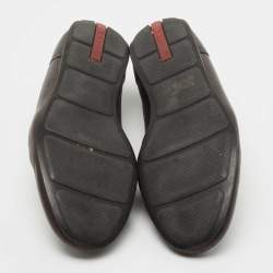 Prada Dark Brown Leather Lace Up Sneakers Size 41