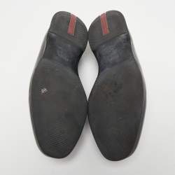 Prada Black Leather Slip On Loafers Size 40.5