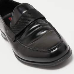 Prada Black Leather Slip On Loafers Size 40.5