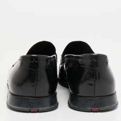 Prada Black Leather Slip On Loafers Size 40.5