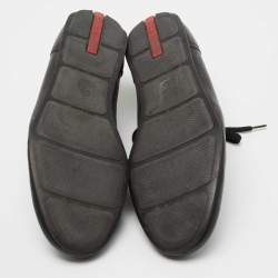 Pre Owned Prada Black Leather Low Top Sneakers Size 42