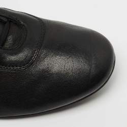 Pre Owned Prada Black Leather Low Top Sneakers Size 42