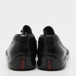 Prada Black Leather Low Top Sneakers Size 40.5 
