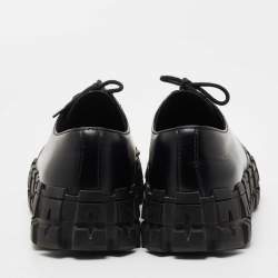 Prada Black Leather Chunky Wheel Lug Studded Sneakers Size 41