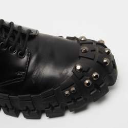 Prada Black Leather Chunky Wheel Lug Studded Sneakers Size 41
