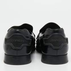 Prada Black Leather Slip On Loafers Size 40.5