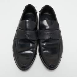 Prada Black Leather Slip On Loafers Size 40.5