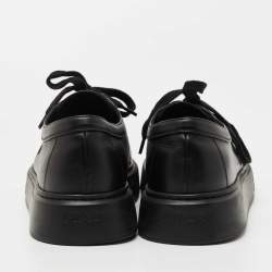 Pre Owned Prada Black Leather Low Top Sneakers Size 42.5