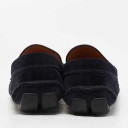 Prada Navy Blue Suede Slip On Loafers Size 44