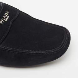 Prada Navy Blue Suede Slip On Loafers Size 44