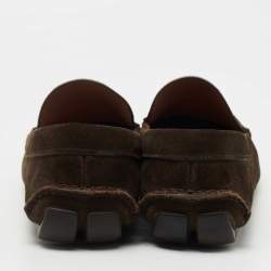 Pre Owned Prada Brown Suede Slip On Loafers Size 44