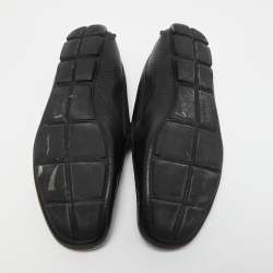 Prada Black Leather Slip On Loafers Size 43.5