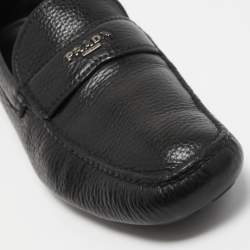 Prada Black Leather Slip On Loafers Size 43.5