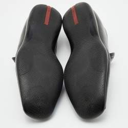 Prada Sport Black Leather Slip On Loafers Size 44