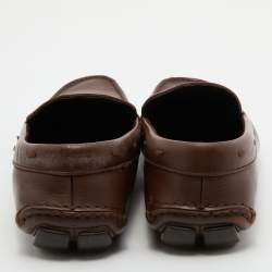Prada Brown Leather Slip On Loafers Size 43